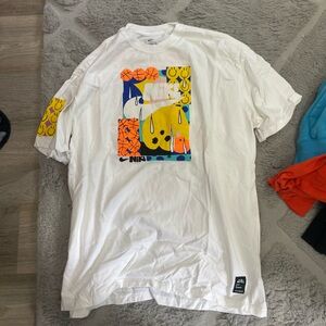 White Graphic T-Shirt with Colorful Print